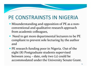Eight years (2004-2012) of teaching participatory epidemiology at the University of Ibadan, Nigeria