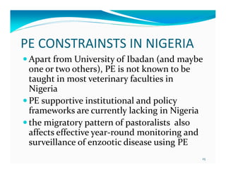 Eight years (2004-2012) of teaching participatory epidemiology at the University of Ibadan, Nigeria