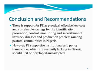 Eight years (2004-2012) of teaching participatory epidemiology at the University of Ibadan, Nigeria
