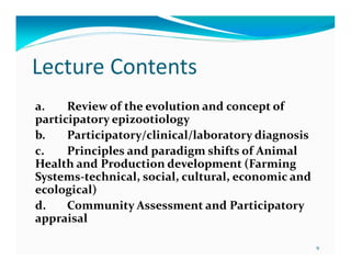 Eight years (2004-2012) of teaching participatory epidemiology at the University of Ibadan, Nigeria