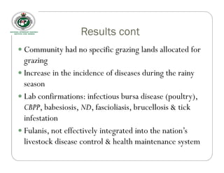 Participatory rural appraisal of livestock diseases amongst a Fulani community in central Nigeria
