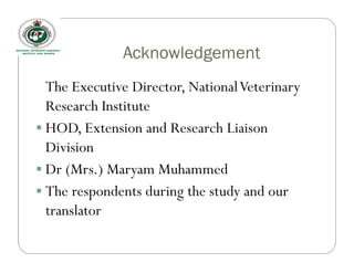 Participatory rural appraisal of livestock diseases amongst a Fulani community in central Nigeria