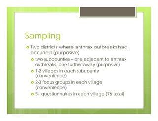 Using one health and participatory epidemiology to assess impacts of anthrax on the human-animal interface in rural Uganda