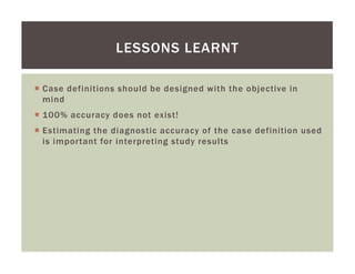 Assessing the accuracy of a clinical outbreak definition for Highly Pathogenic Avian Influenza (HPAI)