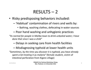 Factors associated with typhoid fever and gut perforation outbreak in Kasese district, Uganda: Using PE methods