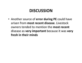 Participatory disease searching using participatory epidemiology techniques in agropastoral and pastoral areas of Mbarara District, Uganda