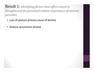 Perceptions of the impact of deworming activity in the emergency drought response: Northern Kenya 2011