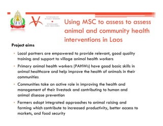 Using narrative approaches to assess animal and community health interventions in Laos: Most significant change