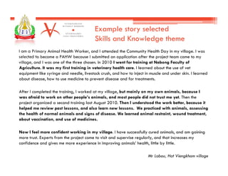 Using narrative approaches to assess animal and community health interventions in Laos: Most significant change