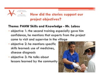 Using narrative approaches to assess animal and community health interventions in Laos: Most significant change