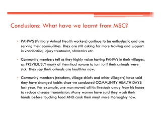 Using narrative approaches to assess animal and community health interventions in Laos: Most significant change