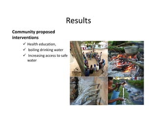 Exploration of community perceived risk factors of diarrheal diseases in Busaana sub county, Kayunga District using participatory epidemiology methods
