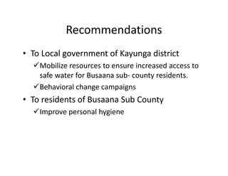 Exploration of community perceived risk factors of diarrheal diseases in Busaana sub county, Kayunga District using participatory epidemiology methods