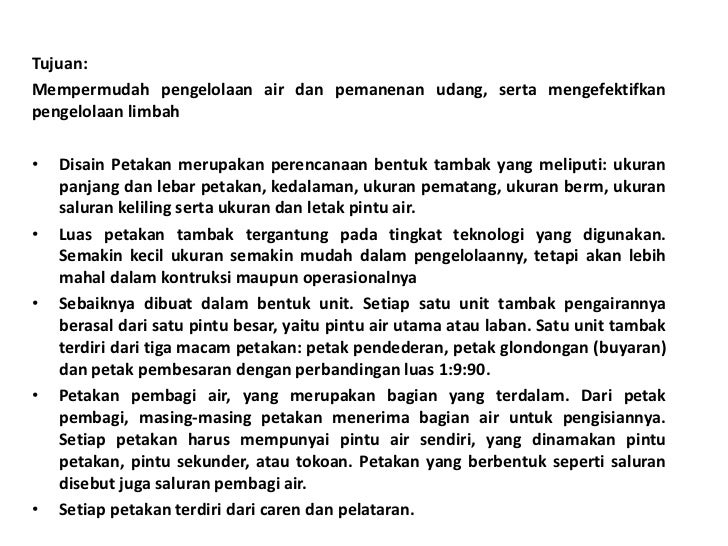 Penataan kawasan tambak udang dalam upaya revitalisasinya