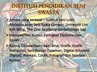 INSTITUSI PENDIDIKAN SENI 
SWASTA 
 