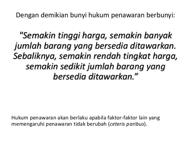 Materi Kuliah Ekonomi Penawaran