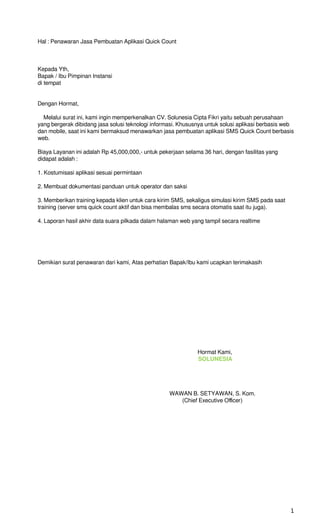 Penawaran aplikasi realtime quick count PDF