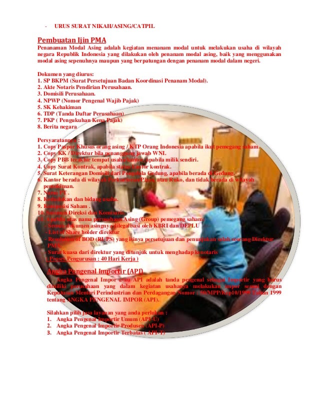 jasa ijin pertambangan surat ) PERUSAHAAN PT.JEKLINDO PENGURUSAN IJIN ( PERSADA HUB