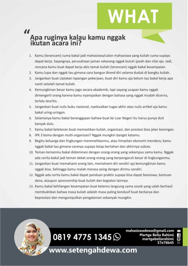 tidak proposal beasiswa mampu Proposal penawaran #SetengahDewa roadsho