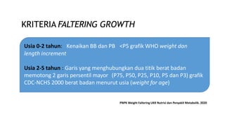 Melakukan Plotting Grafik
Pertumbuhan dan Interpretasi
status nutrisi sesuai Permenkes
no 2 tahun 2020
 