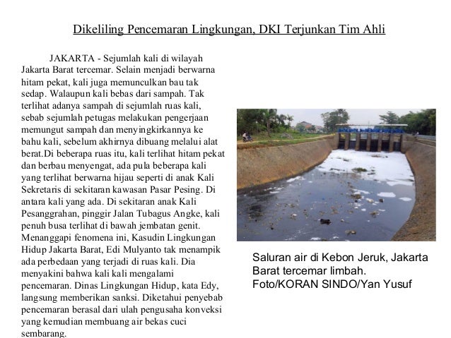 Artikel Di Surat Kabar Tentang Pencemaran Air