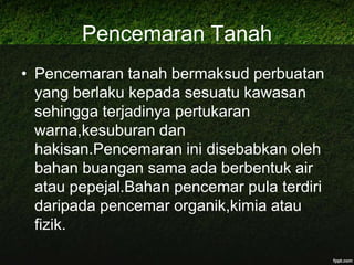 Punca-puncapencemaranKenderaanStesenjanakuasaPembakaranbahanapiindustriPemprosesanindustriPembakaranterbukaPertumbuhanaktivitiperindustriandanpembangunanPengangkutanbermotor