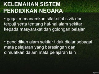 WujudpelbagaipenyakitPencemaranUdaraDefinasi:Pencemaran udara merupakan satu keadaan yang melibatkan pengenalan sebarang bahan kimia, jirim zarahan atau bahan biologi yang boleh menyebabkan mudarat atau ketidakselesaan kepada manusia atau organisma hidup lain, atau merosakkan alam sekitar, ke dalam dalam atmosfera. Contoh pencemar udara ialah seperti gas karbon dioksida, sulfur dioksida, kloroflorokarbon, bau-bauan, logam toksik seperti plumbum dan tembaga dan sisa radioaktif.Pencemaran Udara dibahagikan kepada 2 bahagian, iaitu:	1.       Pencemaran Udara Primer	2.       Pencemaran Udara Sekunder