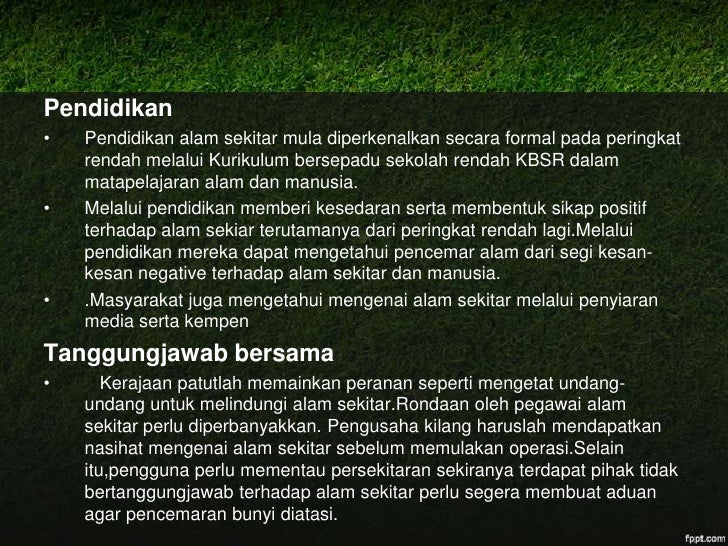 Pencemaran Alam Sekitar 9256855