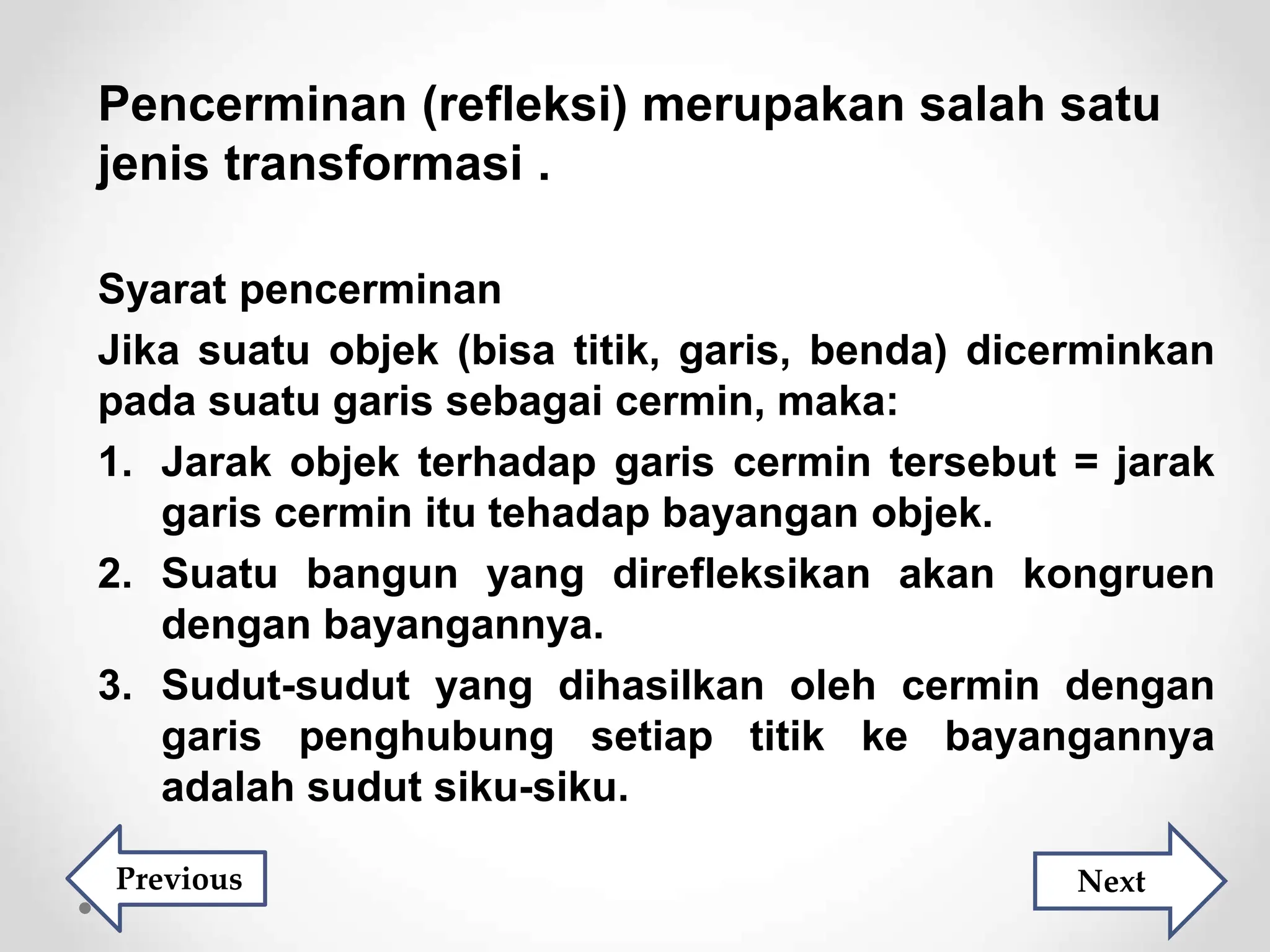 Materi transformasi geometri pencerminan.ppt