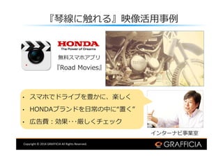 Copyright ? 2014 GRAFFICIA All Rights Reserved.
پ˴롻ӳ?
oϥޥۥץ
Road Movies
󥿩`ʥI
? ޥۤǥɥ饤֤NˡS
? HONDA֥ɤճФˡä
? ڸM????å
 