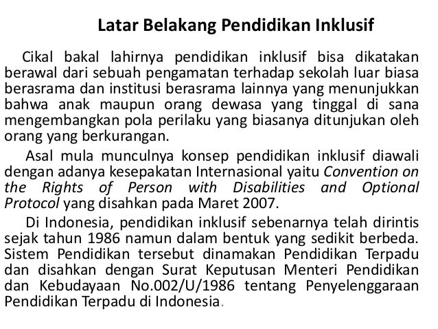 Pendidikan Inklusif Untuk Aud