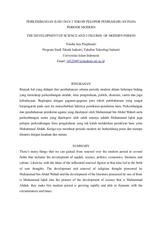 Perkembangan Ilmu Dan 3 Tokoh Pelopor Pembaharuan Pada Periode Modern