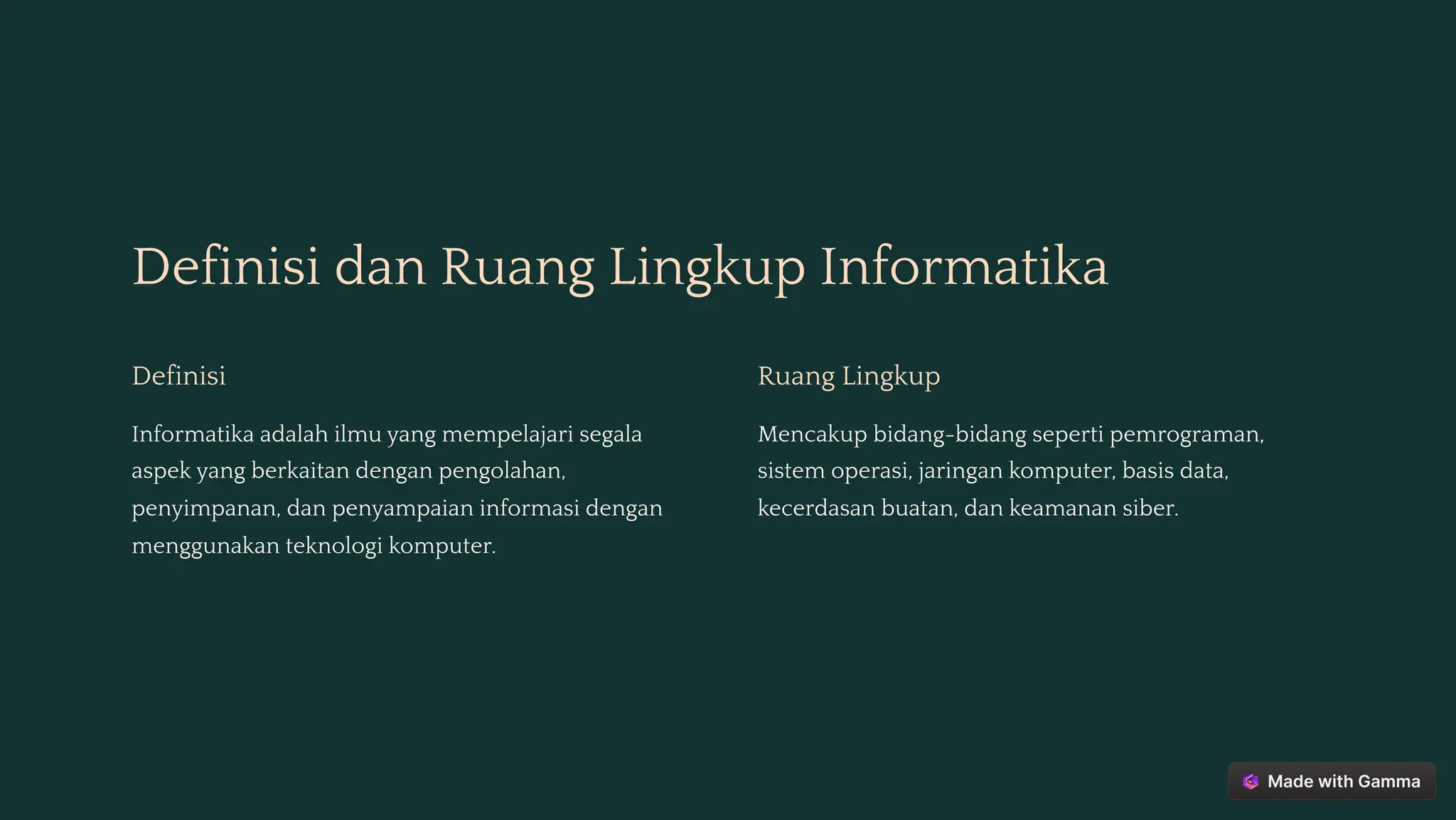 Pendahuluan Informatika untuk kelas 12 sma | PDF