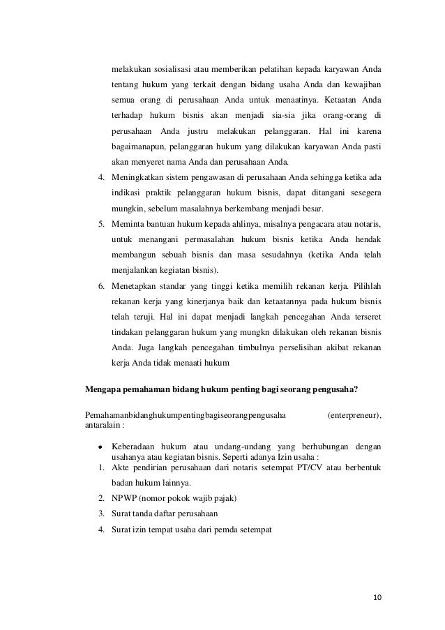 Pendahuluan Hukum Bisnis