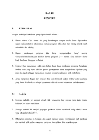 Pendahuluan, pembahasan, penutup dan daftar pustaka Makalah Algoritma ...