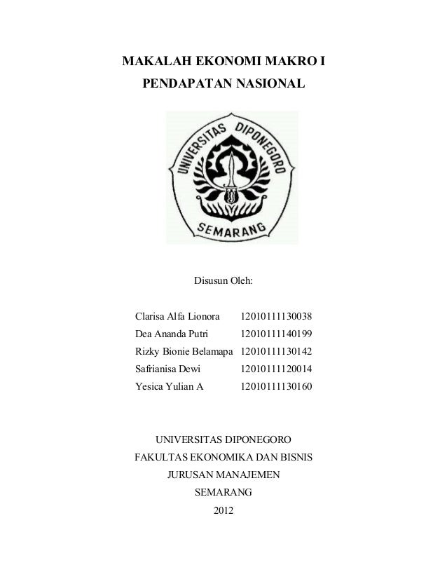 Makalah Ekonomi Makro Pendapatan Nasional
