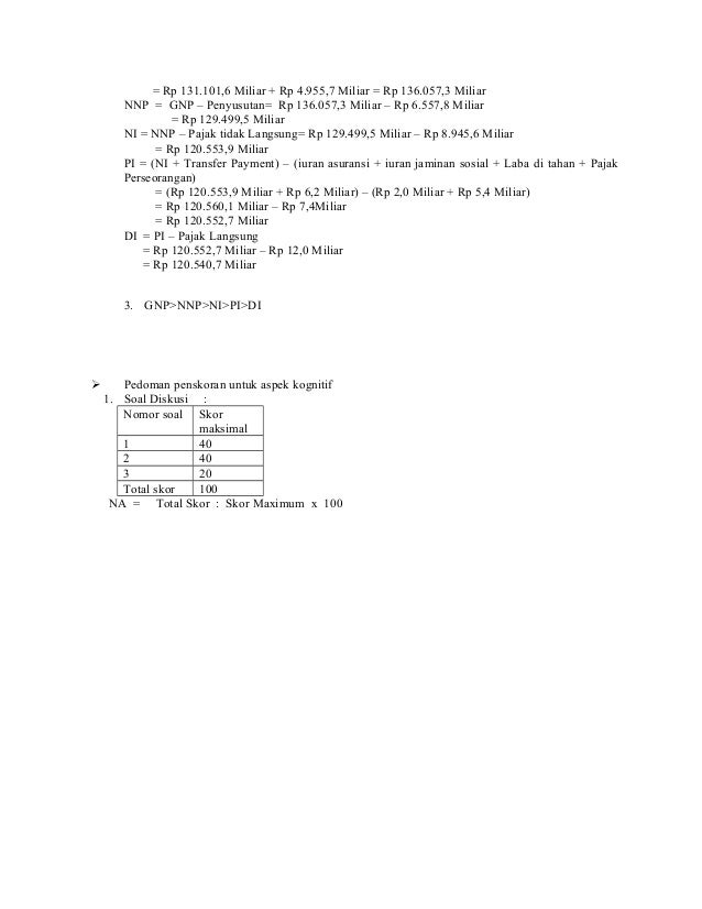 Contoh Soal Gdp Gnp Nnp Nni Pi Di