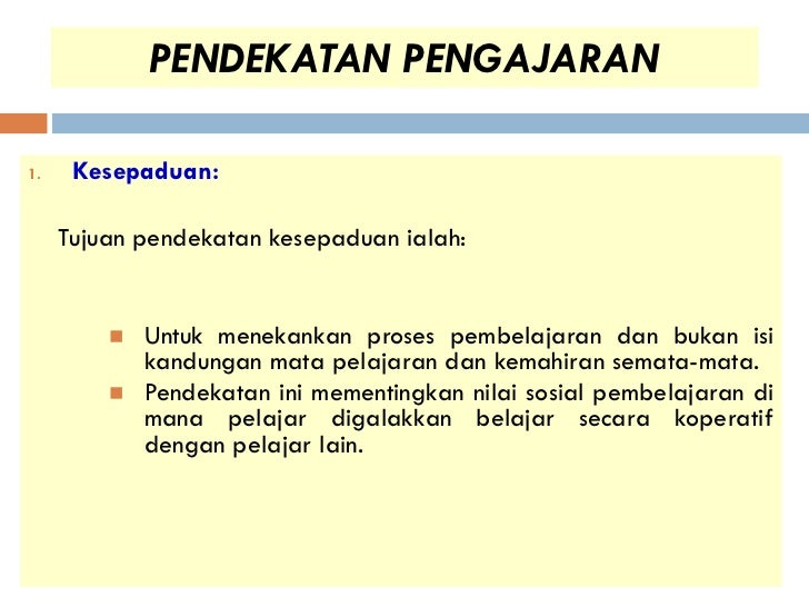 Pendekatan Pengajaran