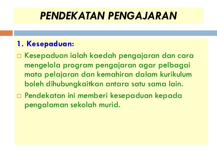 Pendekatan Pengajaran