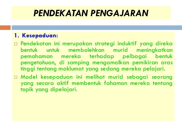Pendekatan Pengajaran