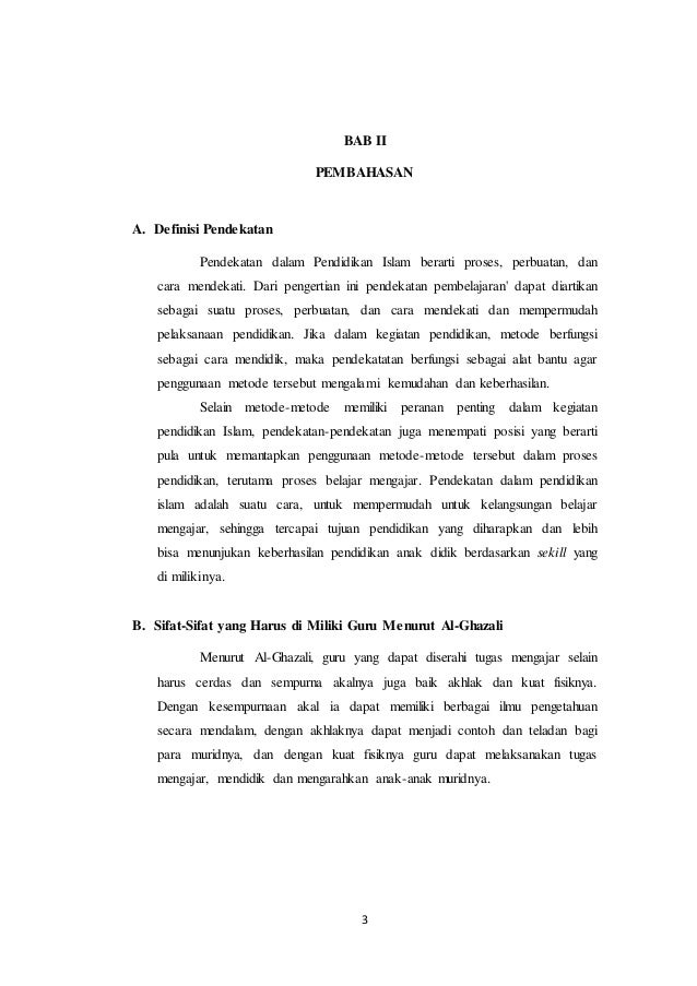 Pendekatan Dalam Pendidikan Islam Pendekatan Berarti Proses