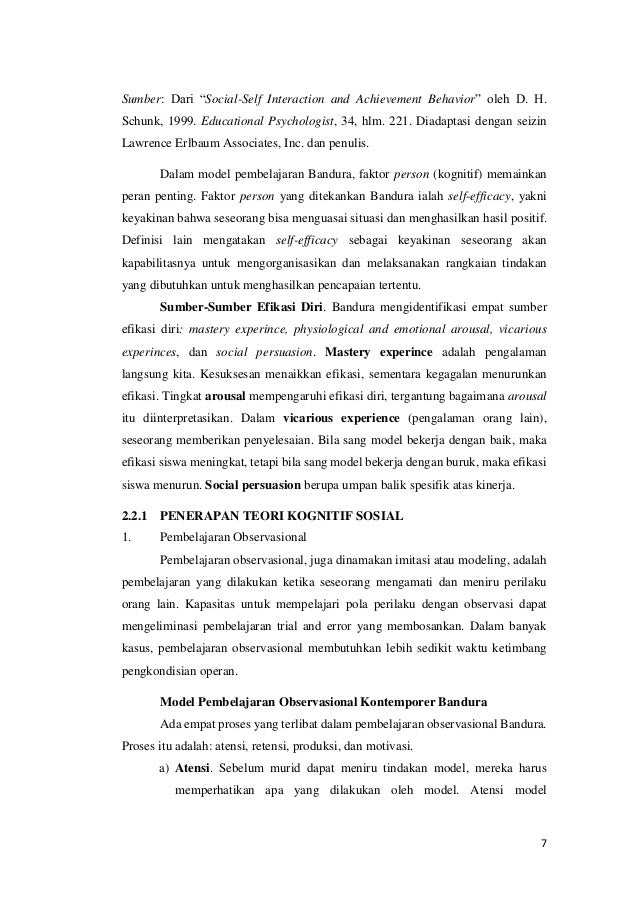 Pendekatan Kognitif Sosial Untuk Pembelajaran