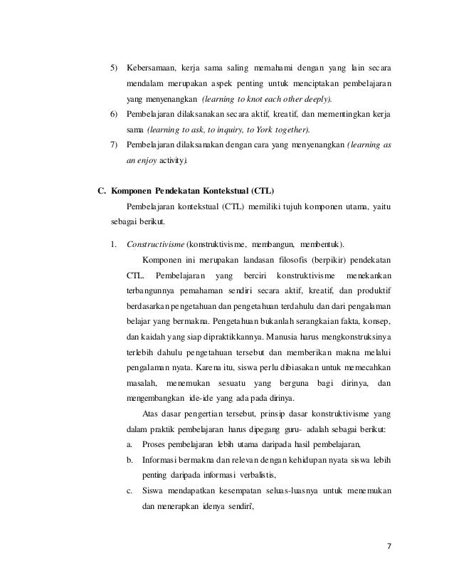 Pendekatan Kontekstual Pada Siswa Sekola