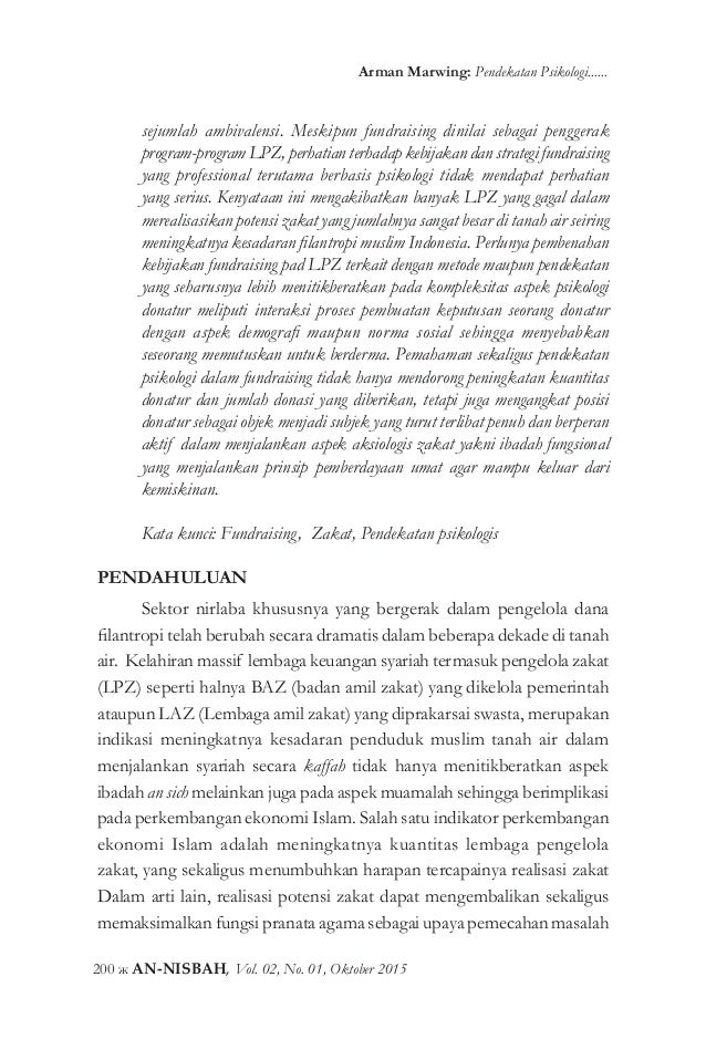 Pendekatan Psikologi Dalam Peningkatan Fundraising Zakat