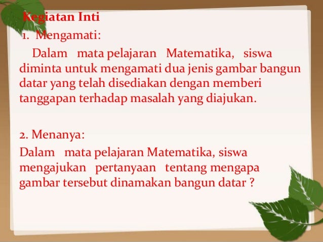 Pendekatan saintifik dalam proses pembelajaran matematika