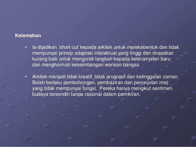 Pendekatan Senibina Revivalisme Metafora Regioal Primitif