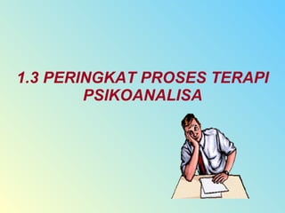 1.3 PERINGKAT PROSES TERAPI PSIKOANALISA 