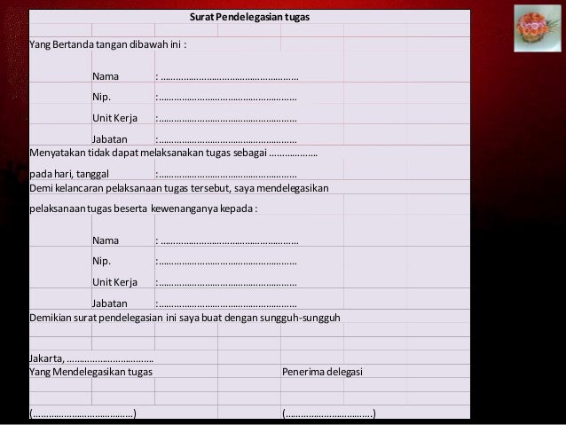 Contoh Surat Delegasi Wewenang - 28 images - Contoh Macam 