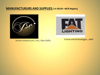 MANUFACTURURS AND SUPPLIES ( In DELHI –NCR Region)
Jainson emporio pvt. Lmt., New Delhi,
Future and technologies , delhi
 