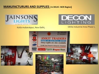 MANUFACTURURS AND SUPPLIES ( In DELHI –NCR Region)
Kotla mubarukpur, New Delhi, Okhla Industrial Area Phase-1,
 